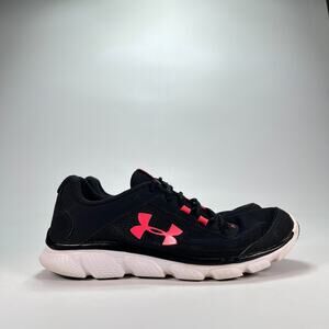 Under Armour Micro G Assert 7 Black Pink Sneakers 3020674-002 Womens Size 11